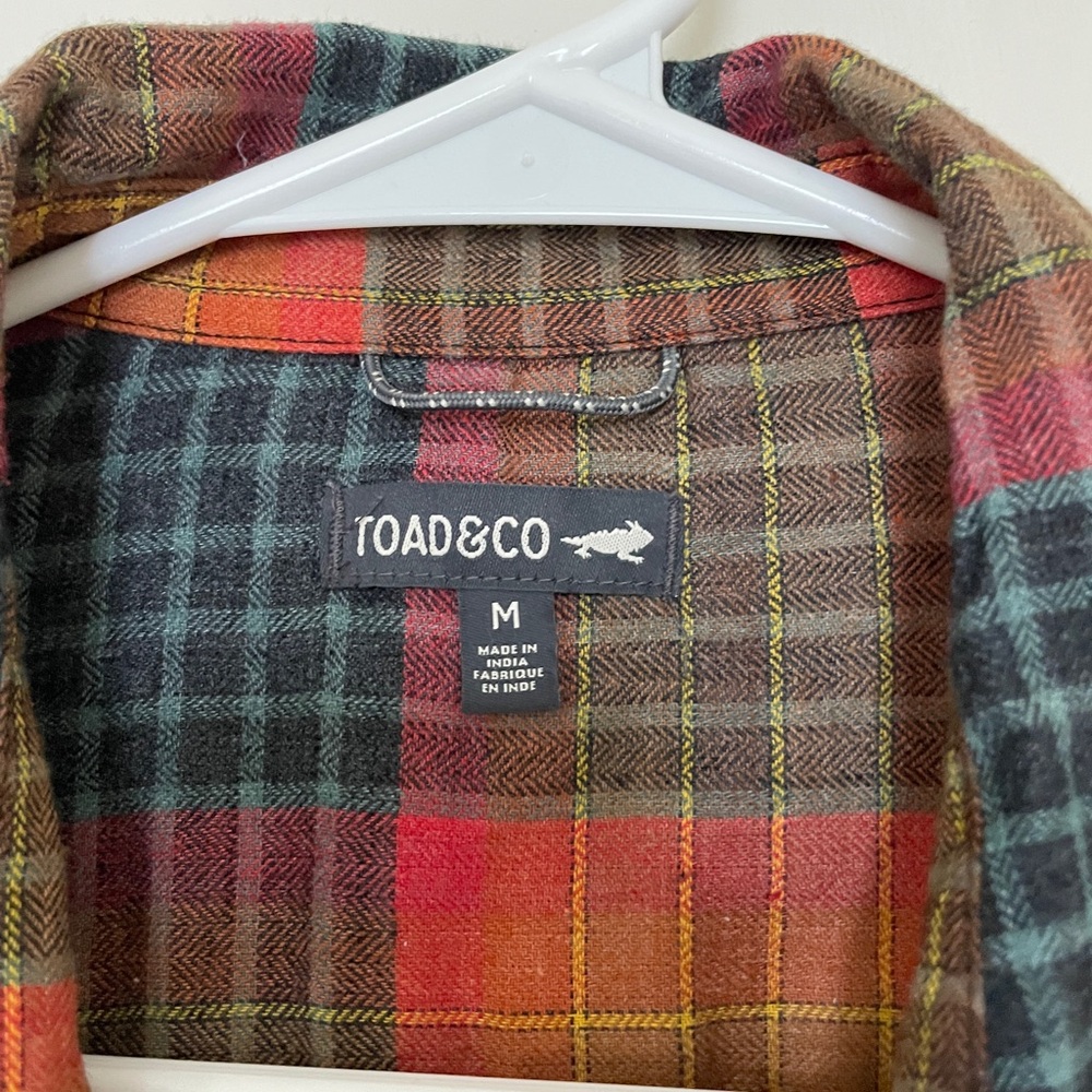 Toad & Co Red and Black Button Down Shirt - Picture 2 of 2